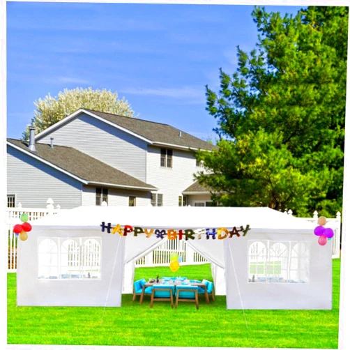 RDLCAR 10'x30' Party Tent Outdoor Canopy, Wedding Tent Storage Shelter Pavilion UV-Proof Grill Gazebo for BBQ Beach with 8 Removable Walls White