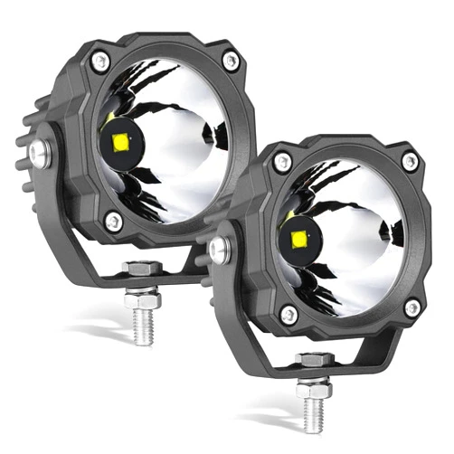 LTEODCHEW 3 Inch LED Pods White, 60W 10° Hyper Spot IP68 Waterproof Round LED Off-Road Ditch Lights on Hood Bumper for Wrangler Bronco UTV SUV ATV Motorcycle T-Top Boat Truck