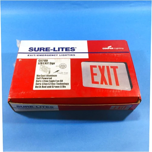 COOPER LIGHTING Cast Aluminum LED Exit Sign/Battery Backup
