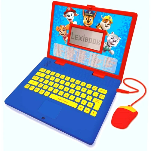 LEXiBOOK Paw Patrol - Educational and Bilingual Laptop Spanish/English - Toy for Child Kid (Boys & Girls) 124 Activities, Learn Play Games and Music with Chase Marshall - Red/Blue JC598PAi2