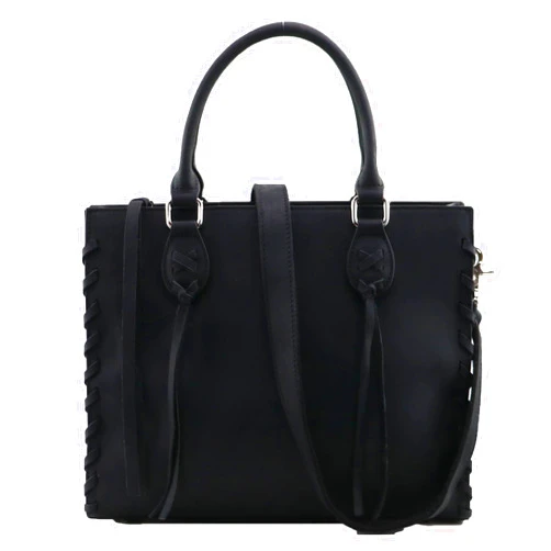 Lady Conceal Concealed Carry Emma Satchel - Womens Shoulder Bag & Crossbody Purse with Removable Gun Holster - Mahogany