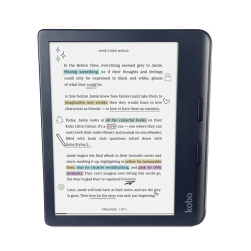Kobo Libra Colour | eReader | 7” Glare-Free Colour E Ink Kaleido™ 3 Display | Dark Mode Option | Audiobooks | Waterproof | Black
