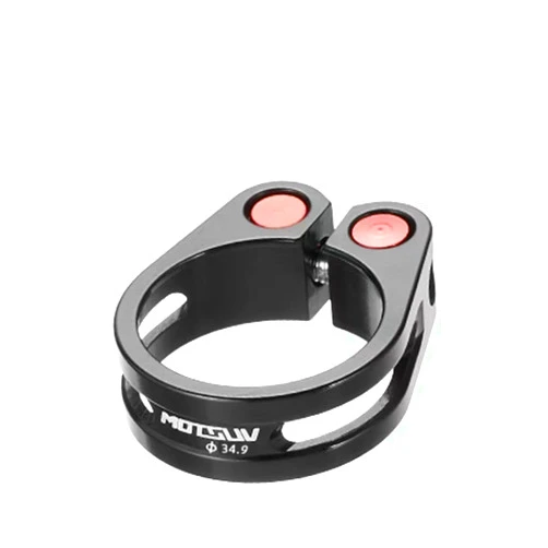 LWITDOG Bike Seat Post Clamp 31.8/34.9mm Aluminum Alloy Road Bike Seat Clamp Hollow Locking Mountain,Road Bike (Black（34.9mm）)