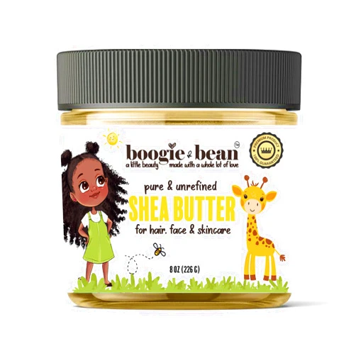 Boogie and Bean Shea Butter for Baby Skin and Hair, Creamy Baby Oil, Pure Raw Unrefined African Shea Butter for Kids. Moisturize Dry Skin, Eczema