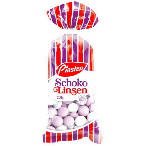 Piasten Germany Piasten Schoko Linsen Mint Dragees Pack of 2 (250g - 8.8Oz Bag)