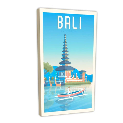 GBHLTY Vintage Retro Travel Poster Bali Canvas Poster Wall Art Decor Print Picture Paintings for Living Room Bedroom Decoration Frame:08x12inch(20x30cm)