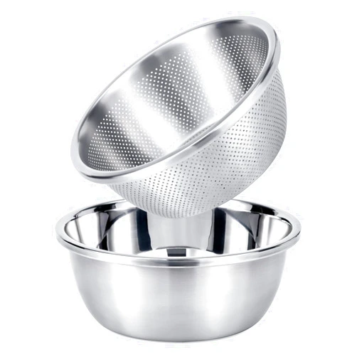 Thankspaw 304 Stainless Steel Colander, 3.5-Qt Large Capacity Microporous Colander, Rice Strainer for Rice, Fruit, Vegetables, Mixing Salad and Draining Pasta (2 Pcs)
