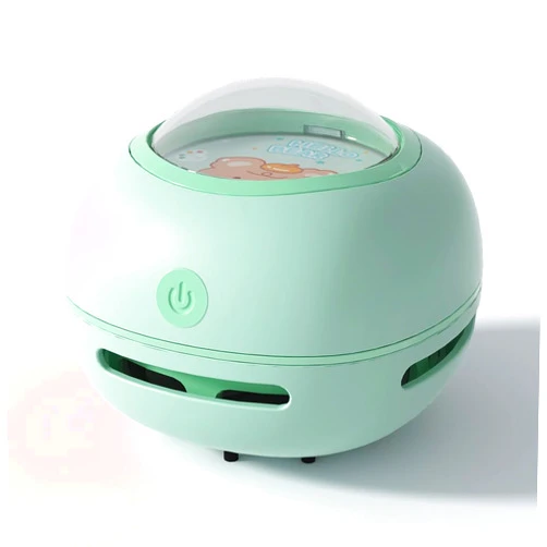 ODISTAR Desktop Vacuum Cleaner, Mini Table Dust Sweeper Energy Saving,High Endurance up to 400 mins,360º Rotatable Design for Keyboard/Home/School/Office(Green)