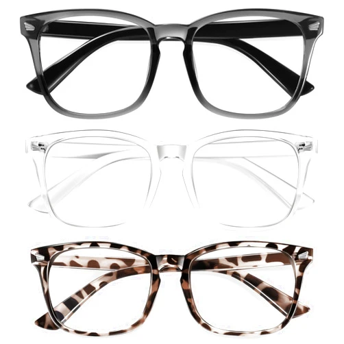Okany Blue Light Gla-sses for Kids 3 Pack Blue Light Blocking Gla-sses for Girls Boys Computer Gaming Screen Gla-sses, Anti Glare Eyestrain Teen Fashion Gla-sses Age 3-10 (Grey Black+Transparent+Leopard)