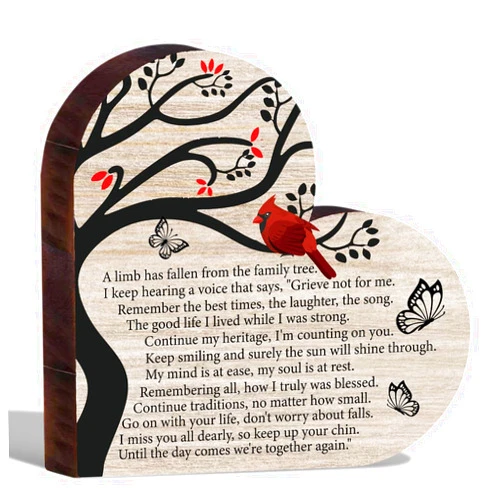 GaNiao Sympathy Gifts for Loss of Loved One Cardinal Bird Gifts Wooden Sign, Bereavement Gifts Condolence Remembrance Gifts Desk Decor Table Centerpieces, Memorial Gifts for Father Mother Daughter Son -116