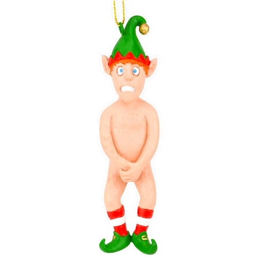 Tree Buddees Funny Naked Elf Inappropriate Christmas Ornaments