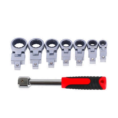 FAUOSWUK Ratcheting Wrench Set, 8Pcs 8mm to 19mm Spanner Gear Ring Ratcheting Combination Wrench Kit for Tubing Maintenance Ratchet Wrench Drive, FAUOSWUKb5ygwdz0u3