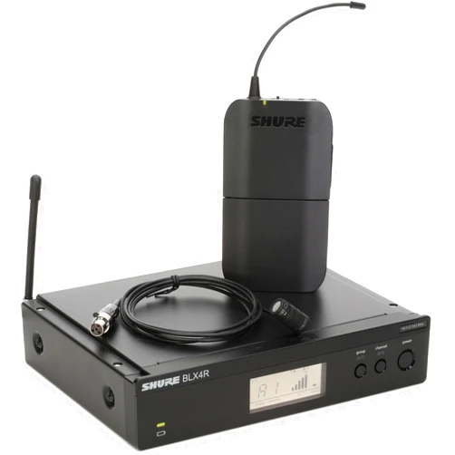 Shure BLX14R/W85 UHF Wireless Microphone System - Perfect for Interviews, Presenting, Theater - 14-Hour Battery Life, 300 ft Range | WL185 Lavalier Mic, Single Channel Rack Mount Receiver | H9 Band