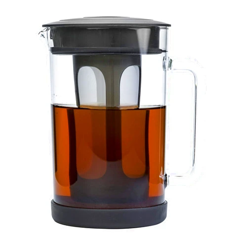 Primula Pace Cold Brew Iced Coffee Maker with Durable Glass Pitcher and Airtight Lid, Dishwasher Safe, Perfect 6 Cup Size, 1.6 Qt, Black