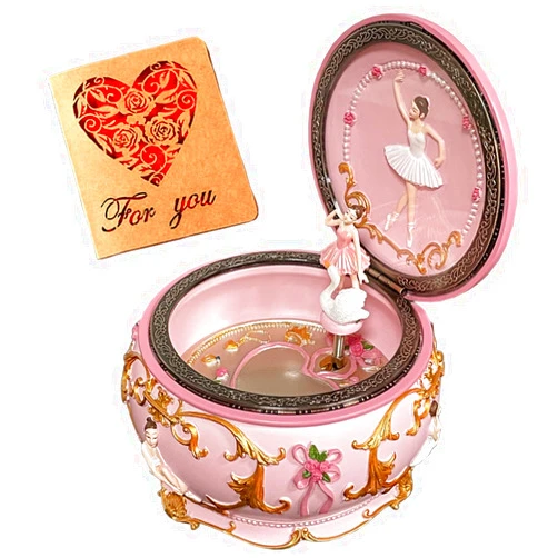 Briskfeel Classical Ballerina Music Box LED lights Twinkling Resin Carved Collectible Mechanical Ballerine Musical Box with Sankyo 18-Note Ballerina Rotates with Music (4# Ballet)