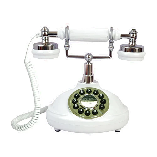 TelPal Retro Corded Landline Phone, TelPal White Classic Vintage Old Fashion Telephone for Home & Office, Wired Antique Home Phone Gift for Seniors (Push Button)
