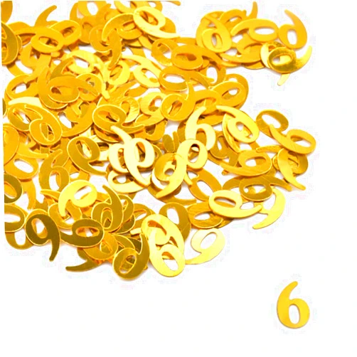 SUNDINO Hrovsur Gold 6 Confetti Glitter for Birthday - Number 6 Confetti Table Sprinkle Confetti For Wedding Anniversary Party Supplies, 6th Birthday Decorations