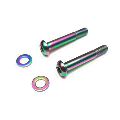 BININIU Titanium Bolt for SRAM Flat Mount Caliper, T25 M5*15-17-22-27-32-37-42mm for SRAM 12 Speed Caliper, Bracket Disc Brake Caliper Bolt for SRAM, Lightweight Titanium Bolts/Flat Washers