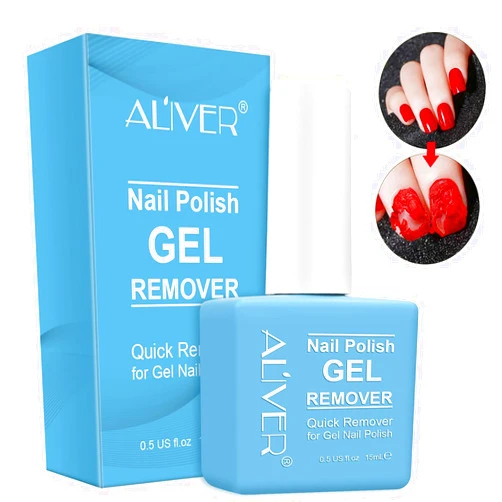 ALIVER Gel Nail Polish Remover 1pcs, Professional Gel Polish Remover for Nails, No Need for Foil, Quick & Easy Polish Remover In 2-3 Minutes, No Need Soaking Or Wrapping-15ml
