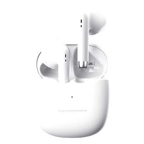 Xmenha True Wireless Earbuds White Bluetooth 5.3 with Microphone for Working Out Noise Canceling Blue Tooth Ear Buds Deep Bass TWS Wireless Earphones with Charging Case in Ear Headphone for iPhone Android