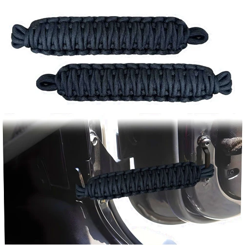 Dawnjaccee Heavy-Duty Door Limiting Straps for 1987-2024 Jeep Wrangler & Gladiator - Fit for YJ TJ JK JL 2/4 Door Models - Interior Swing Door Check Strap, Black