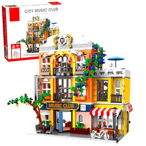 ENJBRICK Flowers City Jazz Club Building Sets for Adutls, Architecture House Building Kit for Boys and Girls 8-14 Years 1683 PCS