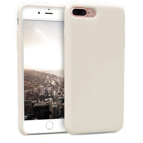 kwmobile Case Compatible with Apple iPhone 7 Plus/iPhone 8 Plus Case - TPU Silicone Phone Cover with Soft Finish - Cream