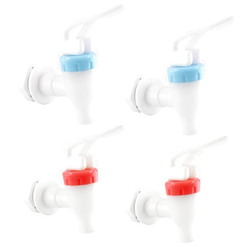 LDEXIN 4Pcs Replacement Cooler Faucet, Water Spigot for Water Dispenser Drink Dispenser Tea Jar, Blue & Red