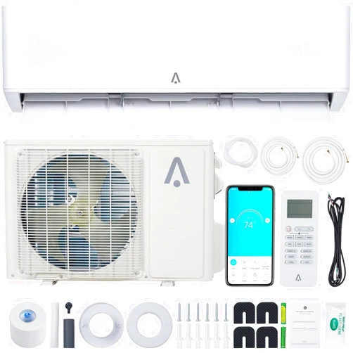Euker 9000 BTU Mini Split Air Conditioner, 23 SEER2 Mini Split AC/Heating System, Inverter Ductless Air Conditioner w/Alexa,Pre-Charged & 16.4ft Installation Kits, 115V AC Unit Cools Room up to 450 Sq. Ft