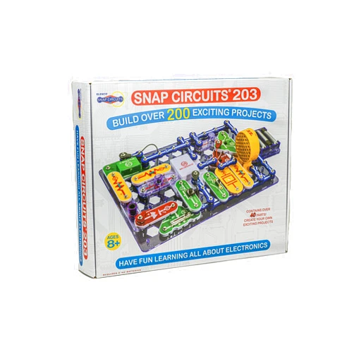 Elenco Snap Circuits 203 Electronics Exploration Kit | Over 200 STEM Projects | Full Color Project Manual | 42 Snap Modules | Unlimited Fun