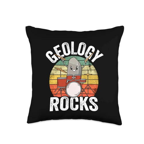 Rockhounding & Geology Scientist Gifts Men Women Mineral Collector Rockhound Geologist Geology Rocks Throw Pillow, 16x16, Multicolor