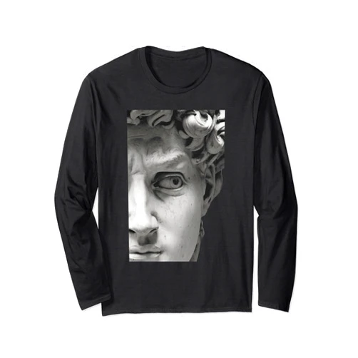 Michelangelo, Da-Vinci Aesthetic Summer Outfit, David Michelangelo Side Eye Contemporary Art Long Sleeve T-Shirt