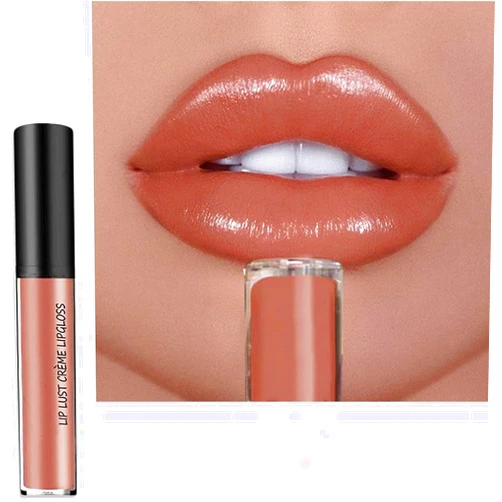 Poouty 12 Colors Cream Texture Lipstick 2024 New Non-Stick Lip Gloss, Long Lasting Lipstick Lipgloss Velvet Lip Makeup, Non-Fading Lip Tint Glossy Lip Stick Liquid Lipstick for Women (#08, 6ml/0.2fl oz)