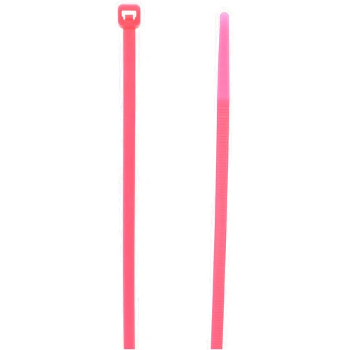 Morris 20626 Fluorescent Nylon Cable Tie with 50-Pound Tensile Strength, 8-Inch Length, Pink, 100-Pack