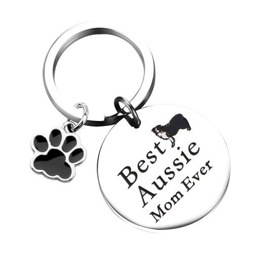 BLEOUK Australian Shepherd Keychain Aussie Gift Aussie Dog Mom Owners Lovers
