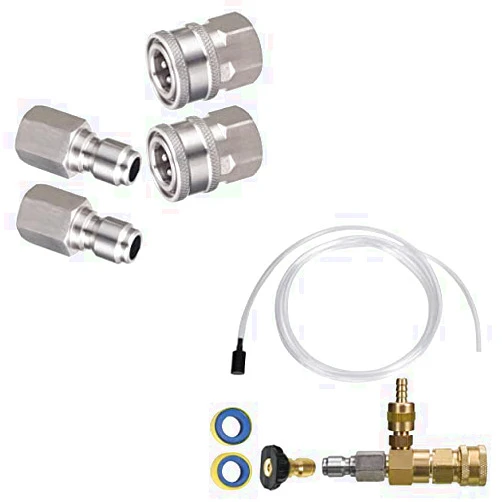 M MINGLE Adjustable Chemical Injector Kit and Pressure Washer Adapter
