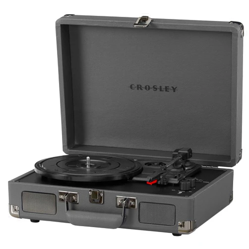 Crosley CR8005F-SG Cruiser Plus Vintage 3-Speed Bluetooth in/Out Suitcase Vinyl Record Player Turntable, Slate