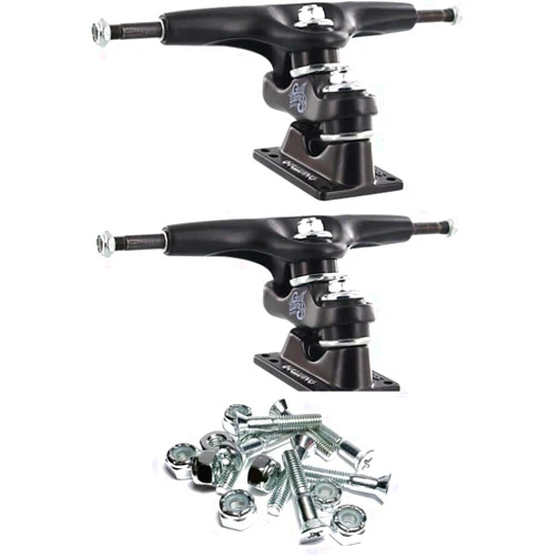 Warehouse Skateboards Gullwing Trucks Sidewinder II Black Skateboard Double Kingpin Trucks - 6.25