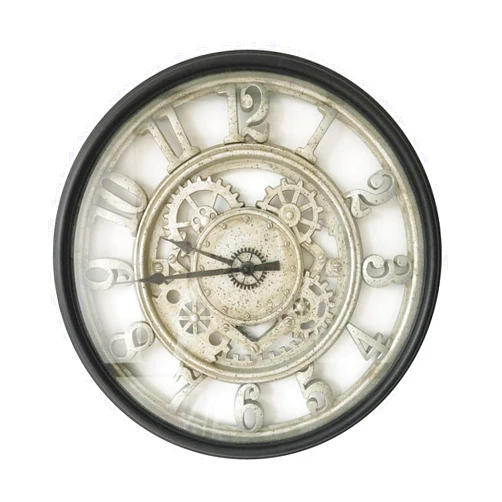ANDSTAR 20 Inch Gear Wall Clock Roman Numeral Wall Clock Large 3D Retro Rustic Country Luxury Art Vintage Steampunk Industrial Decor for Living Room Bedroom Cafe Bar Decor