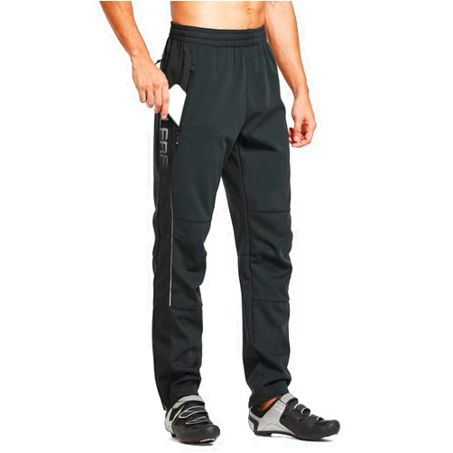 BALEAF Men's Winter Cycling Pants Mountain Bike Cold Weather Hiking Gear Windproof Fleece Lined Running Ski Bicycle Clothes