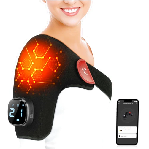 Comfytemp Cordless Shoulder Heating Pad for Rotator Cuff Pain Relief, Electric Heated Shoulder Brace Wrap FSA HSA Eligible App Control Wireless, Mothers Day Gifts, 9 Heat 10-30 Timers (No Massage S/M)
