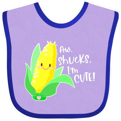 inktastic Aw, Shucks, I'm Cute Corn Humor Baby Bib