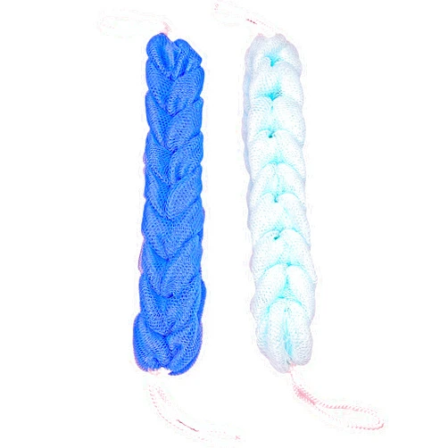 Rainbow Moon Long Stretch Back Sponge with Rope Handles Back Scrubber Bath Shower Mesh Sponge Exfoliating Body Scrub Stretch Braided Loofah for Men and Women(2-Pack,Blue Green)