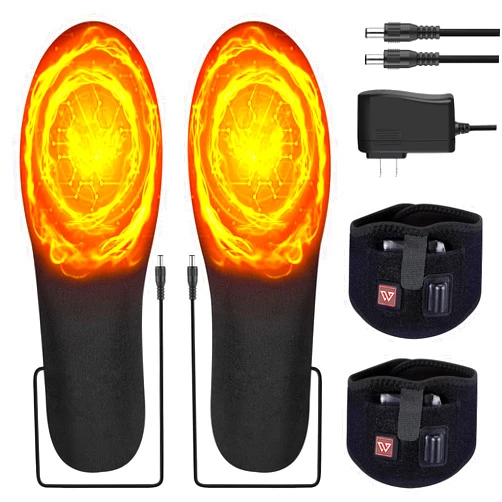 Winna Heated Insoles | Rechargeable 7.4V 2700mAh Battery | Up to 12 Hours Heating | Button Control Foot Warmers for Men & Women | Perfect for Hiking, Camping, Outdoor Use