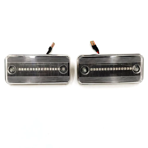 BAKUGO 2Pcs LED Dynamic Flowing Side Marker Light For Iveco Fiat Ducato Citroen Relay Peugeot Boxer Renault Volvo MAN-Clear||Dynamic Signal