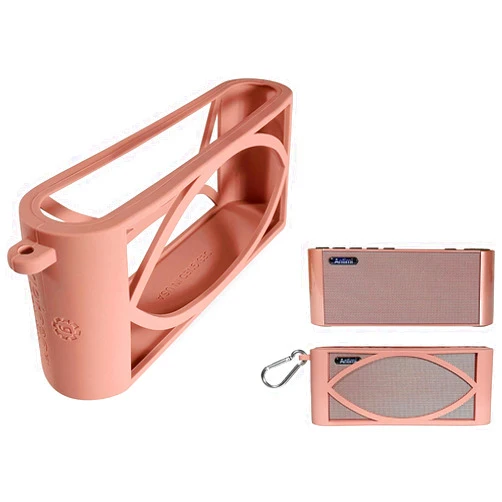 Alltravel Silicone Cover Skin for Antimi Bluetooth Speaker, FM Radio Player, Full 6 Directions Protection, Customized Skin with Color and Shape Matching (Pink)