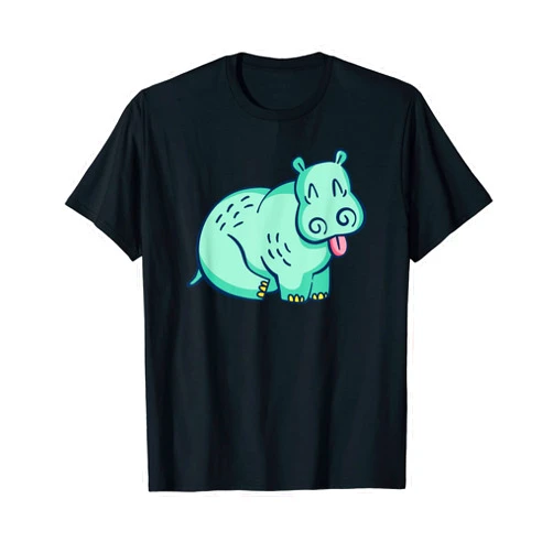 Afrika Safari, Nilpferd Geschenke, lustige Sprüche Hippo in green colour hippo design for hippo friends T-Shirt
