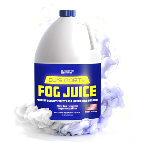 Essential Values Fog Machine Fluid 3.78 litres - Fog Juice Long-Lasting Medium Density Fog for Water Based Foggers, Perfect for 400 Watt to 1500 Fog Machines - Outdoor or Indoor