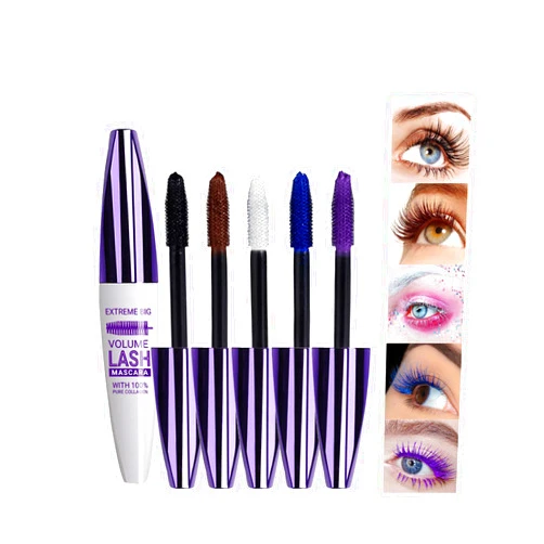 WGUST 4D Silk Fiber Lash Mascara, Waterproof & Smudge-Proof Lengthening and Thickening Hypoallergenic Colorful Volumizing Eyelash Mascara, Easy To Apply Eye Makeup Gift For Women
