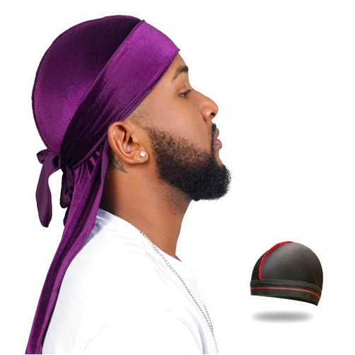ForceWave Velvet Durag for Men Wave Cap Velvet Dorag for Men Women 360 Wave